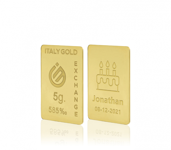 Lingotto Oro regalo per compleanno 14 Kt da 5 gr. Italy Gold Exchange